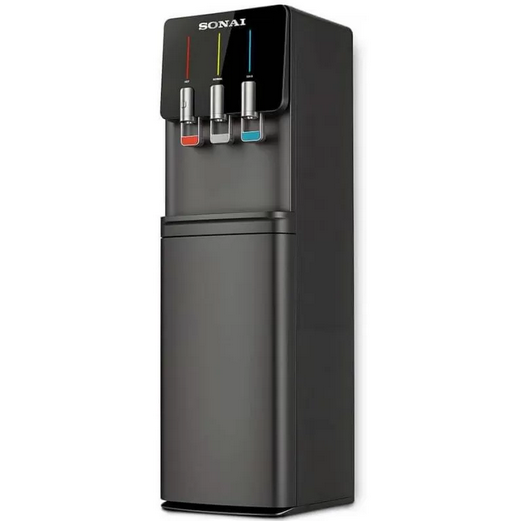 Sonai Water Dispenser 3 Taps Top Loading With Refrigerator 17.7 L Black MAR-2250 F