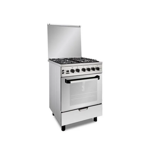 Fresh Gas Cooker 4 Burners 60x60 cm Safety With Fan Stainless Plaza Cast Safety 60*60