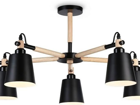 مصباح سقف - معدن - أسود وبيج - 60x60x120