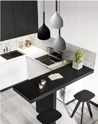 مصباح سقف - معدن - أسود، أبيض ورمادي - 60 × 60 × 120 سم