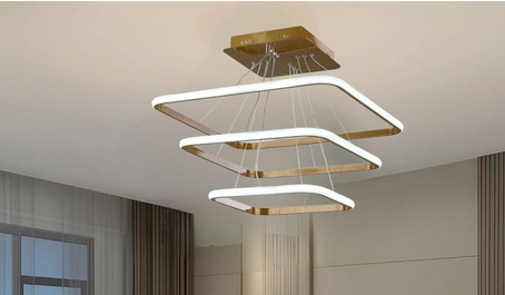 مصباح سقف - معدن - ذهبي - 60 × 60 × 120 سم