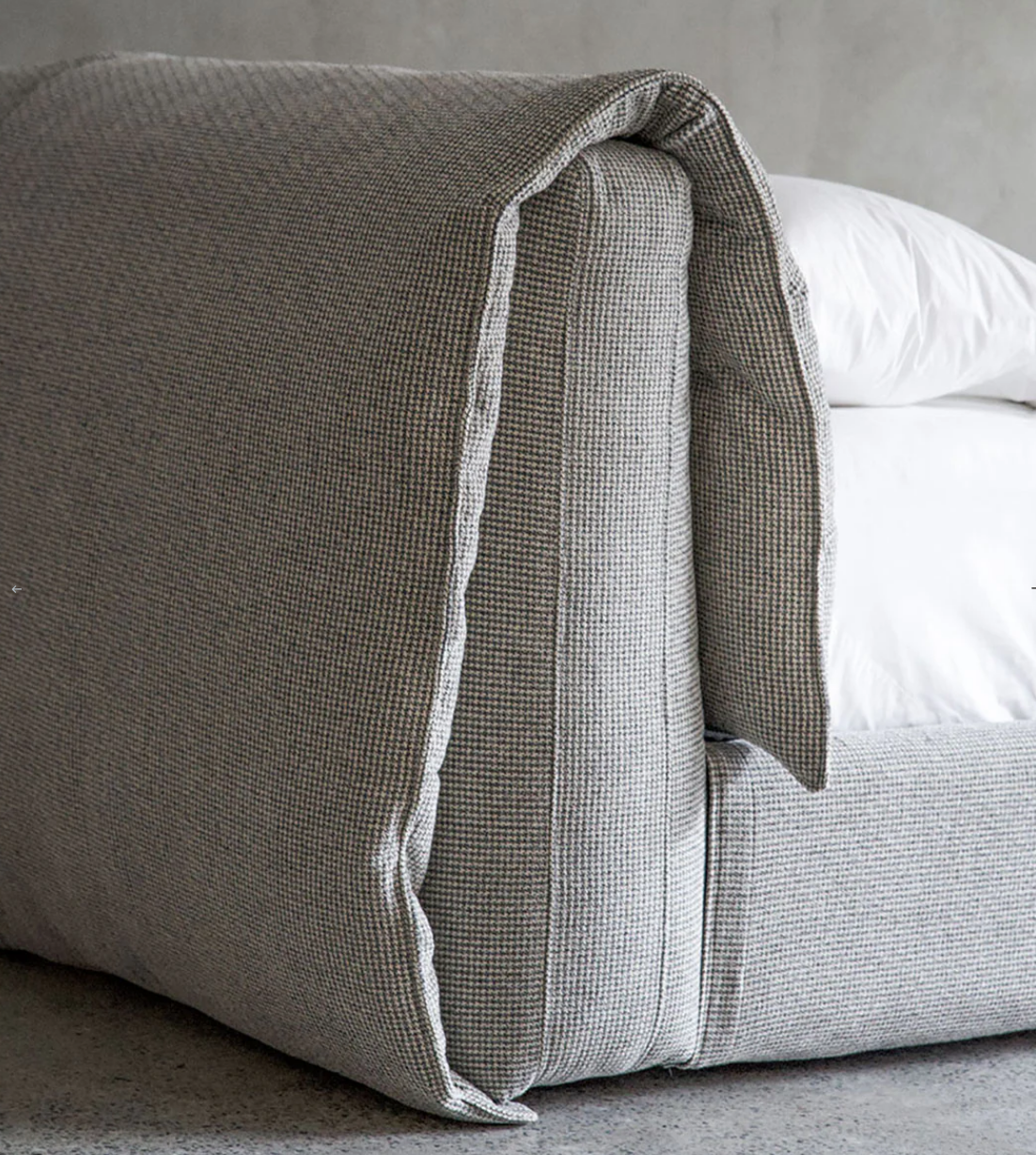 Bed - Natural Wood - Beige - Linen - Multi Size