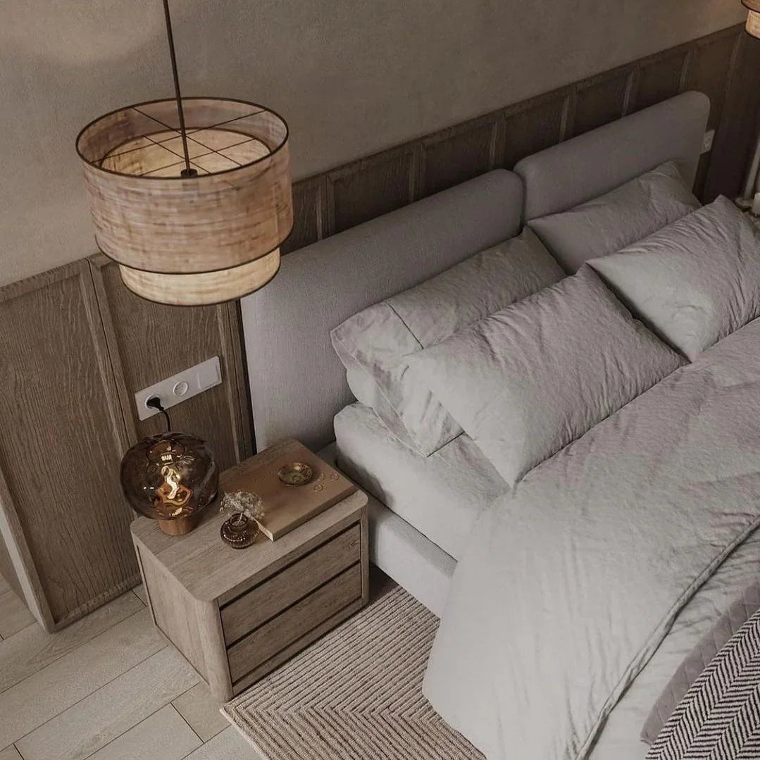 Bed - MDF - Linen - Grey - Multi Sizes - Cataloug