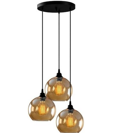 مصباح سقف - معدن - أسود - 60x60x120