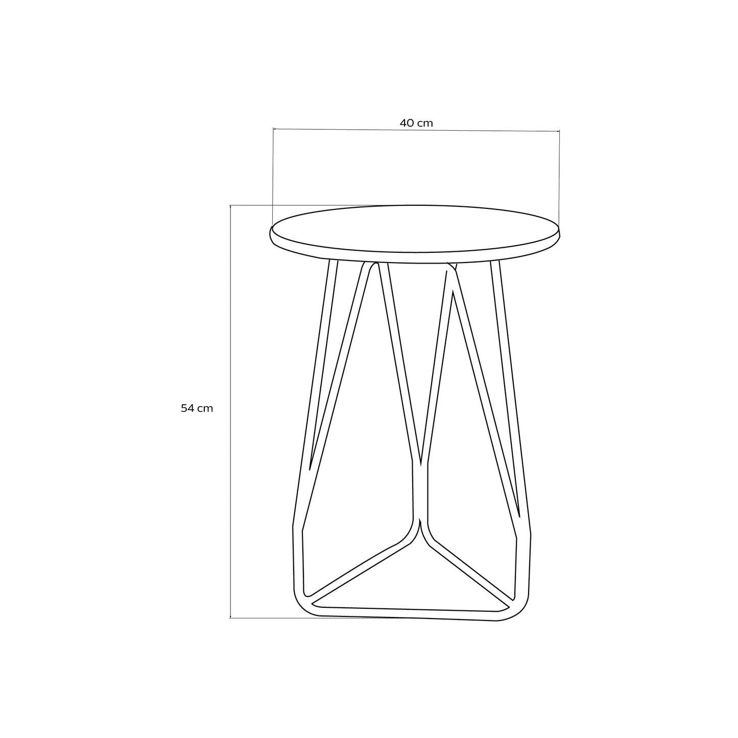 Side Table - Steel - Multi Color - 40×40×54 cm - Cataloug