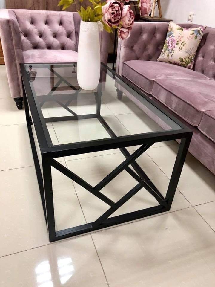 طاولة قهوة - فولاذ - زجاج - أسود - SG.CT.200.0044