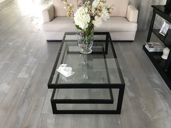 طاولة قهوة - فولاذ - زجاج - أسود - SG.CT.200.0046