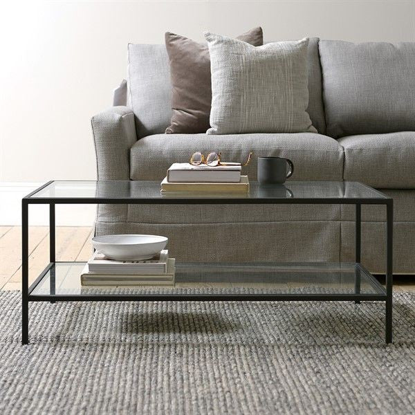 طاولة قهوة - فولاذ - زجاج - أسود - SG.CT.200.0051
