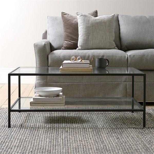 Coffee Table - Steel - Glass - Black - 90x40x50 cm - Cataloug