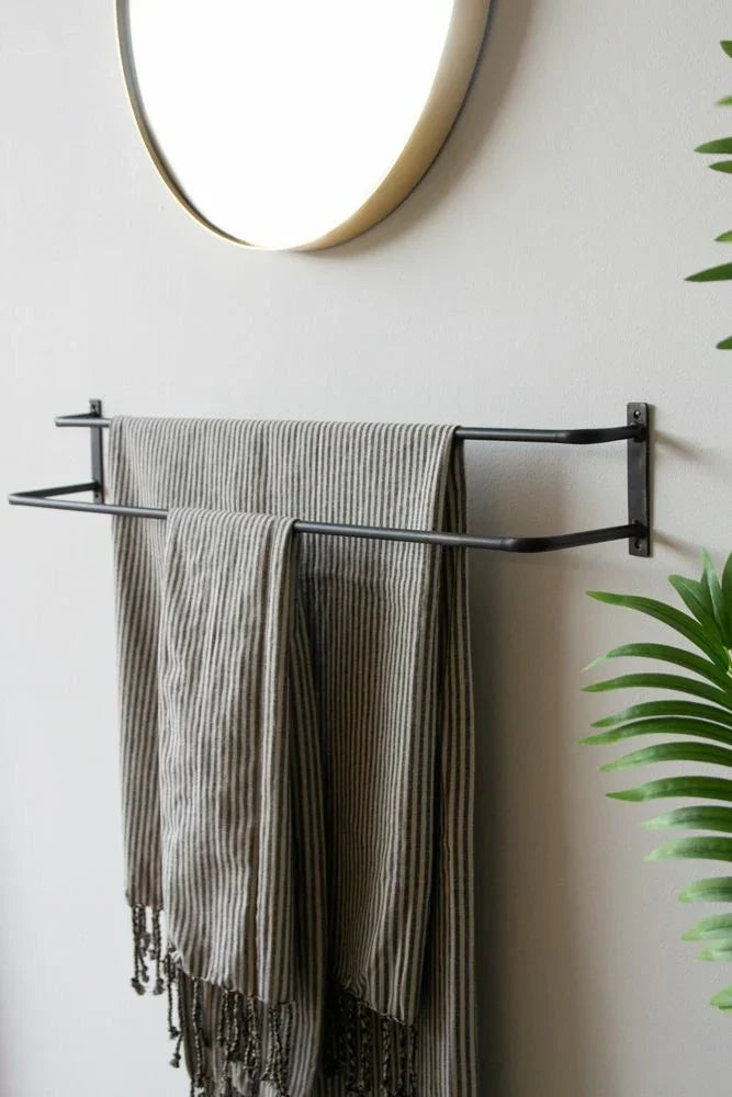 Towel Holder - Steel - Black - 20x60x20 cm - Cataloug