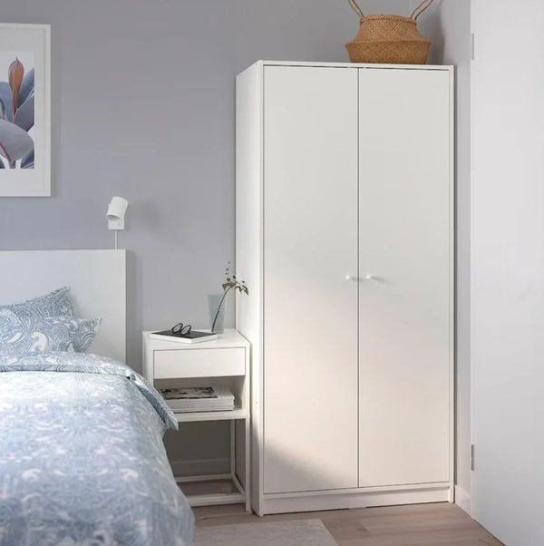 Wardrobe - MDF Wood - White - 80x40x176 cm - Cataloug