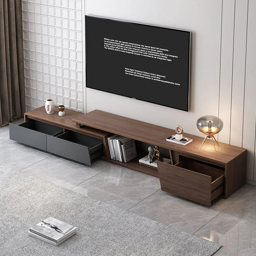 TV Unit - MDF Wood - Brown & Black - 180x40x40 cm - Cataloug