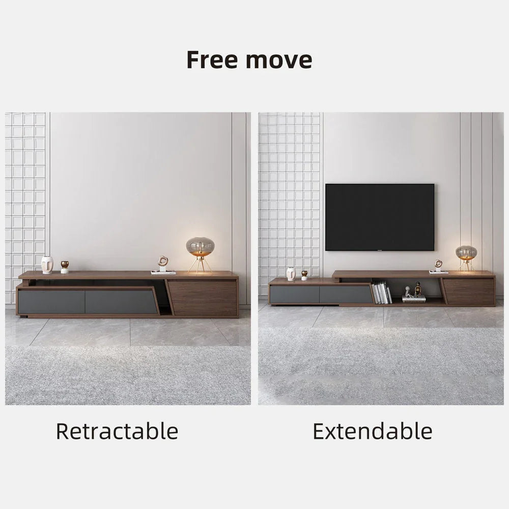 TV Unit - MDF Wood - Brown & Black - 180x40x40 cm - Cataloug