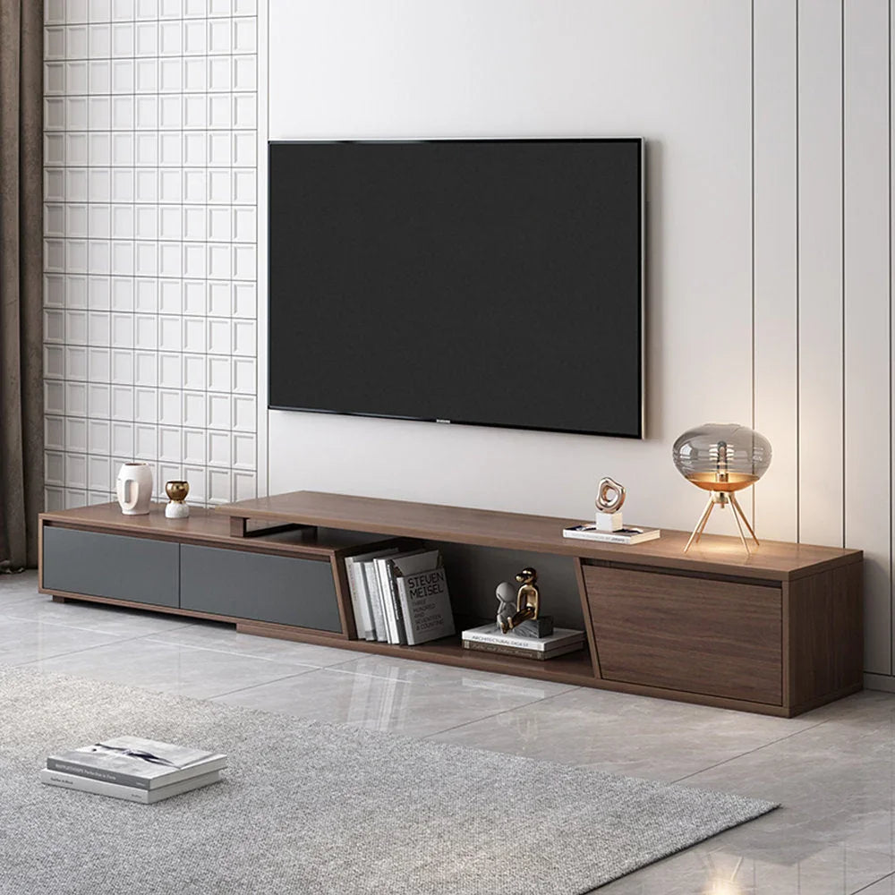 TV Unit - MDF Wood - Brown & Black - 180x40x40 cm - Cataloug