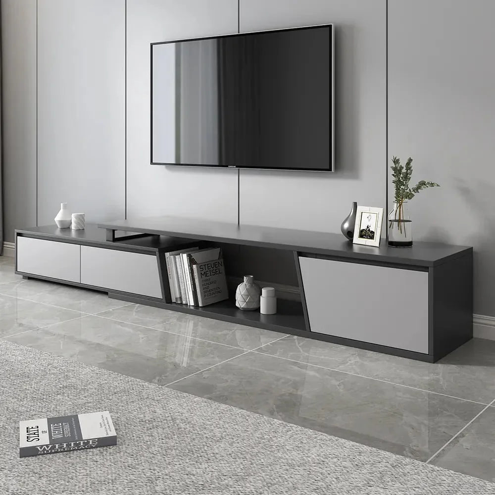 TV Unit - MDF Wood - Grey - 180x40x40 cm - Cataloug