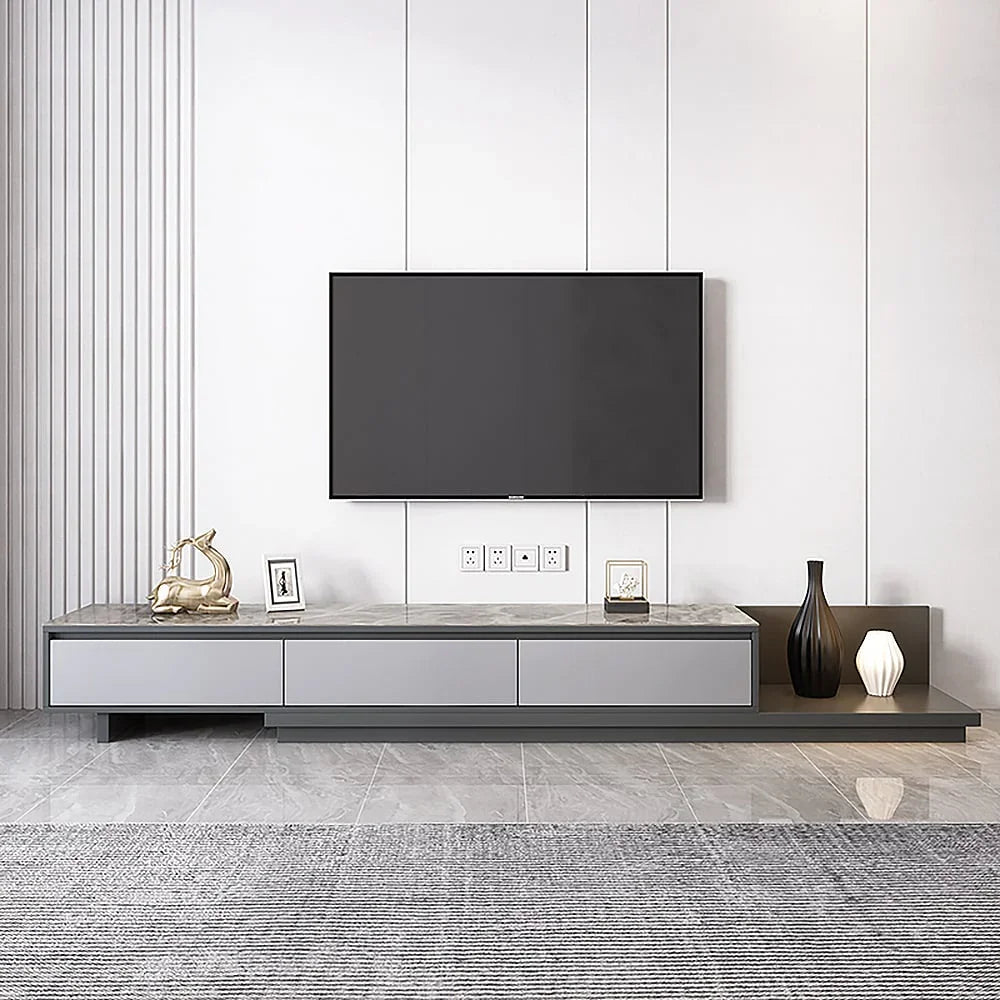TV Unit - MDF Wood - Grey - 200x40x35 cm - Cataloug