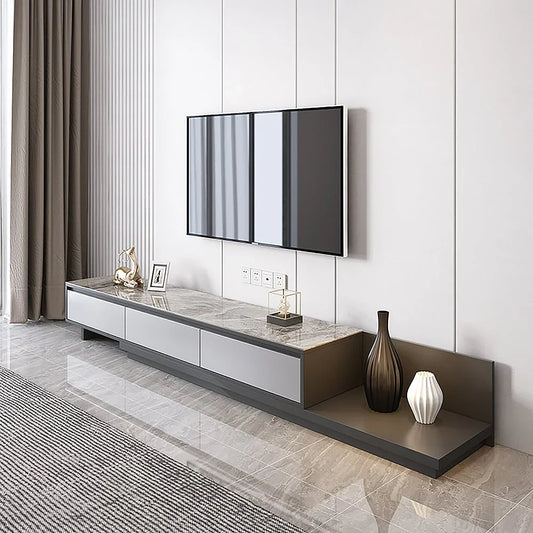 TV Unit - MDF Wood - Grey - 200x40x35 cm - Cataloug