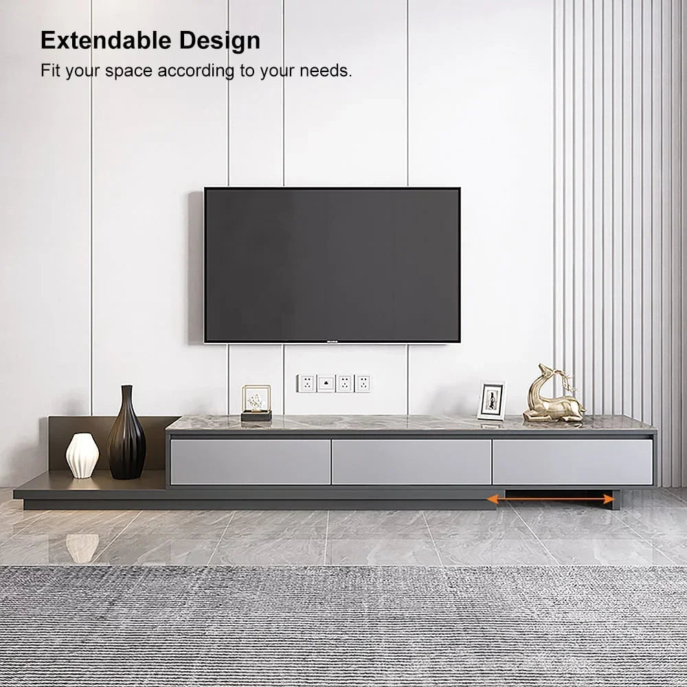 TV Unit - MDF Wood - Grey - 200x40x35 cm - Cataloug