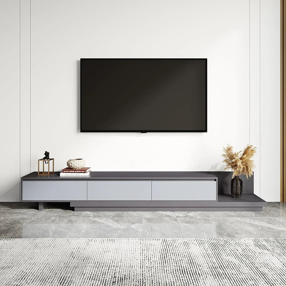 TV Unit - MDF Wood - Grey - 200x40x35 cm - Cataloug