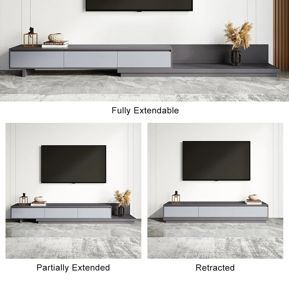 TV Unit - MDF Wood - Grey - 200x40x35 cm - Cataloug