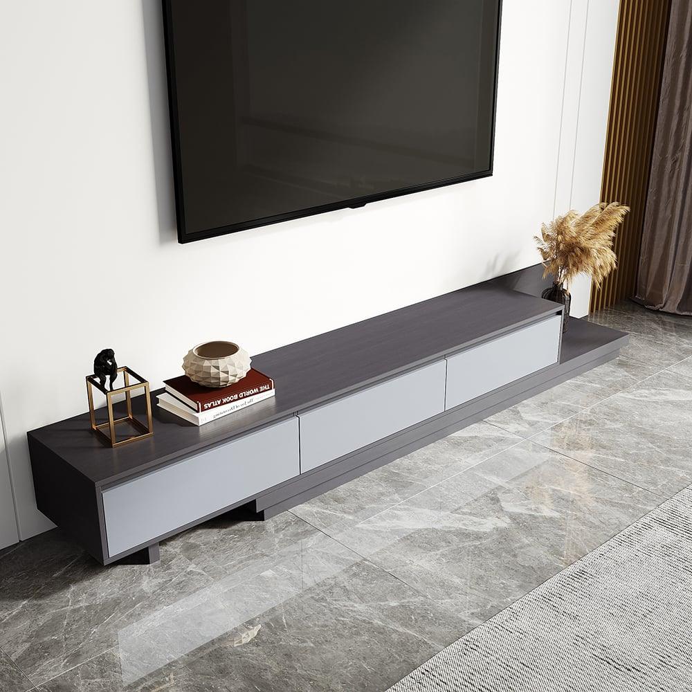 TV Unit - MDF Wood - Grey - 200x40x35 cm - Cataloug