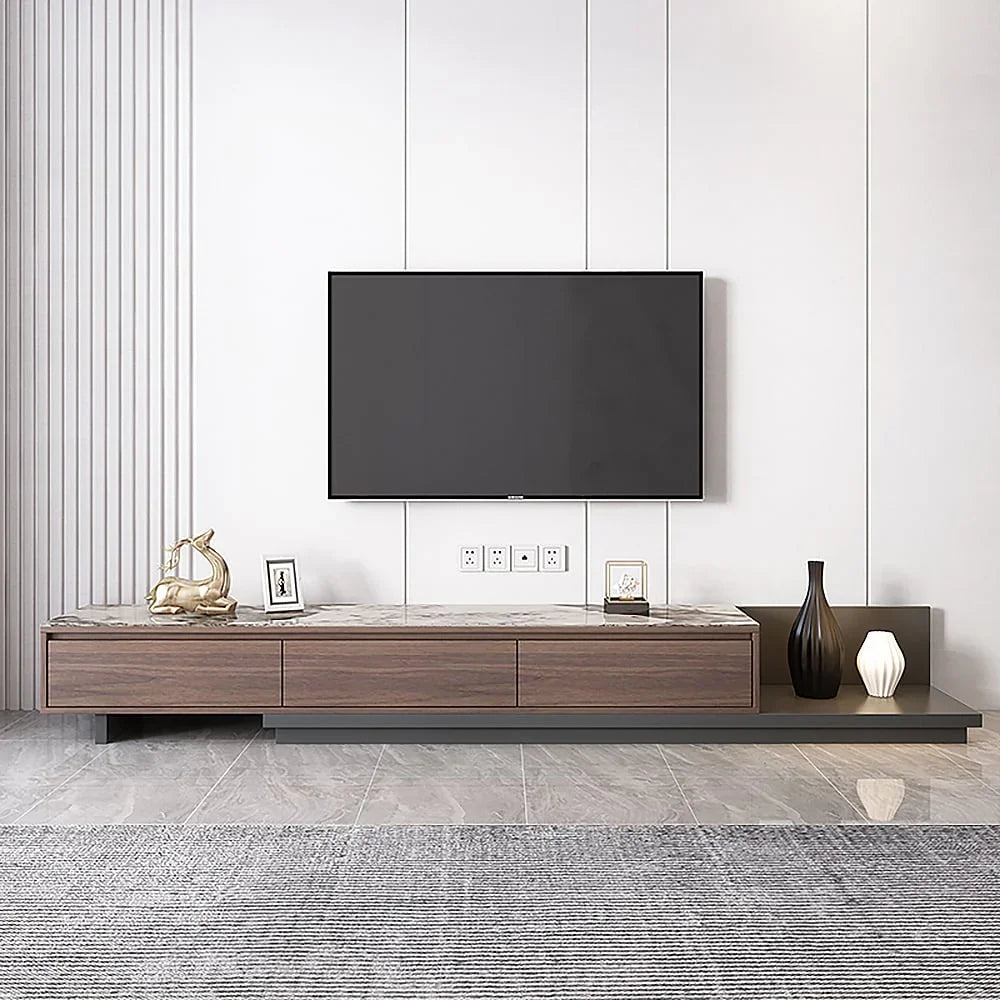TV Unit - MDF Wood - Brown & Grey - 200x40x35 cm - Cataloug