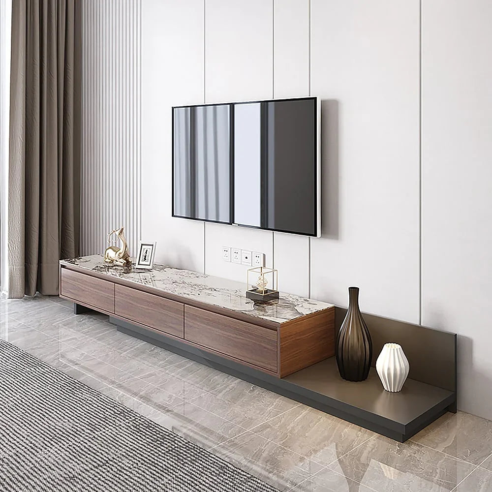 TV Unit - MDF Wood - Brown & Grey - 200x40x35 cm - Cataloug