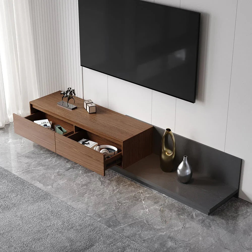 TV Unit - MDF Wood - Grey & Brown - 120x40x35 cm - Cataloug