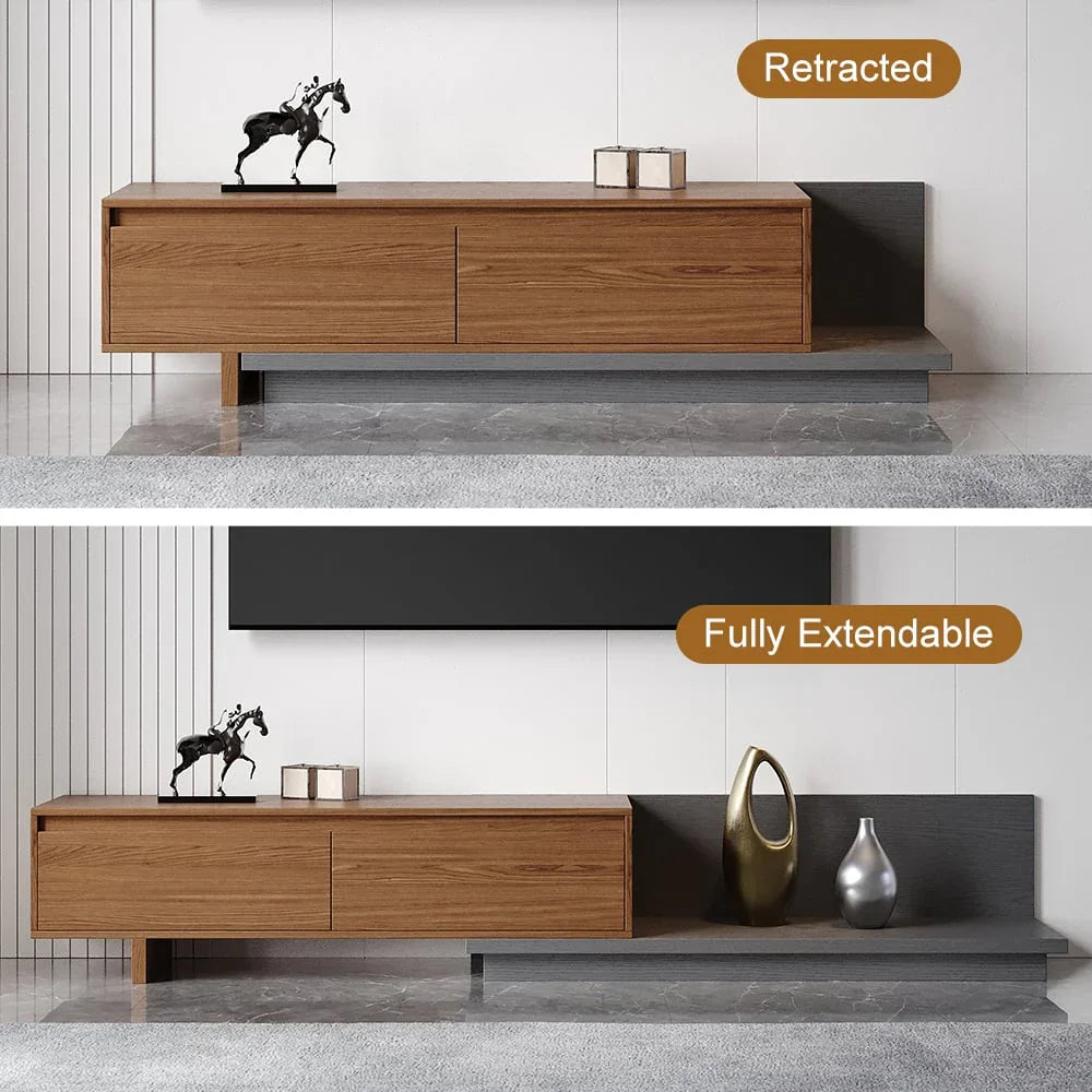 TV Unit - MDF Wood - Grey & Brown - 120x40x35 cm - Cataloug
