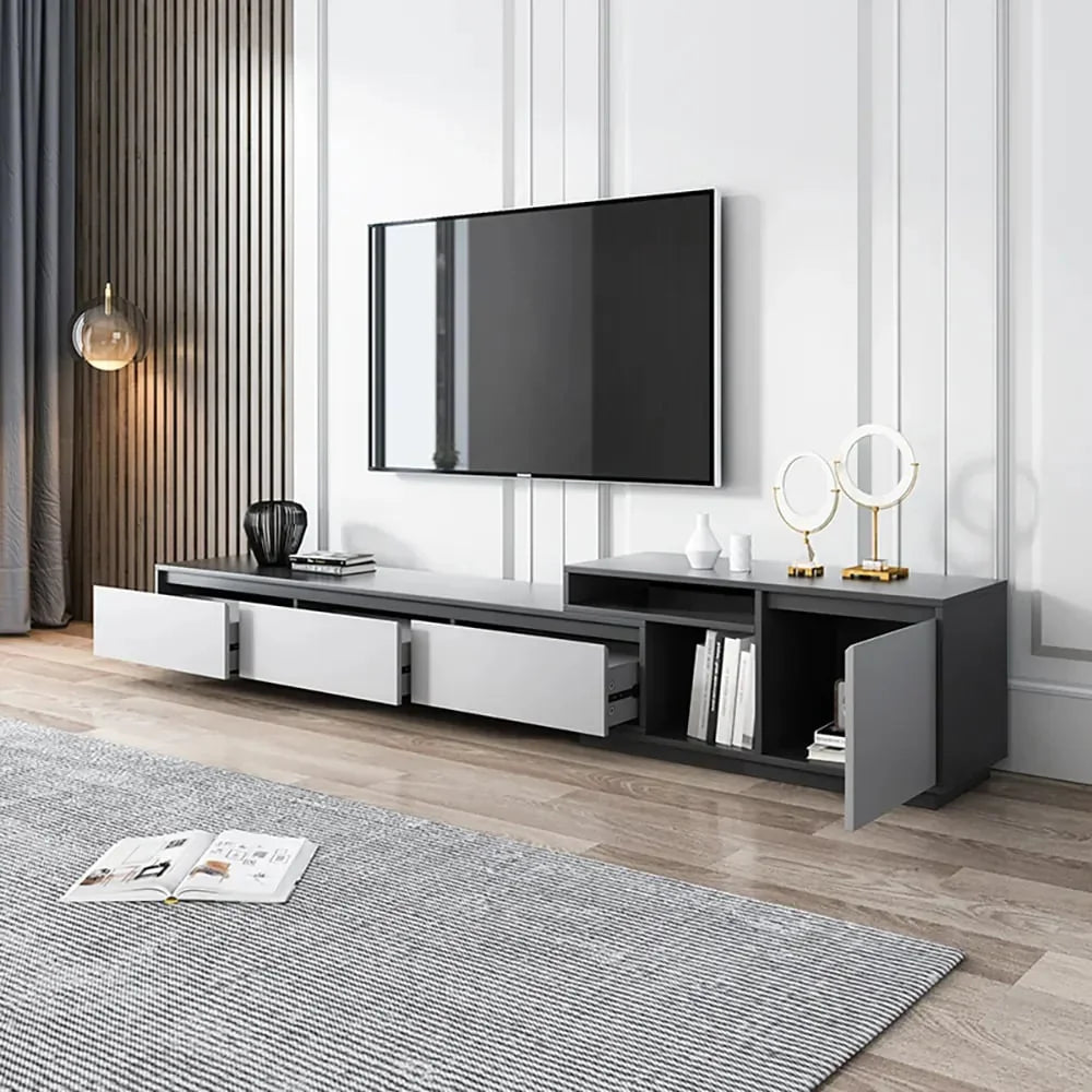 TV Unit - MDF Wood - Grey - 190x40x35 cm - Cataloug