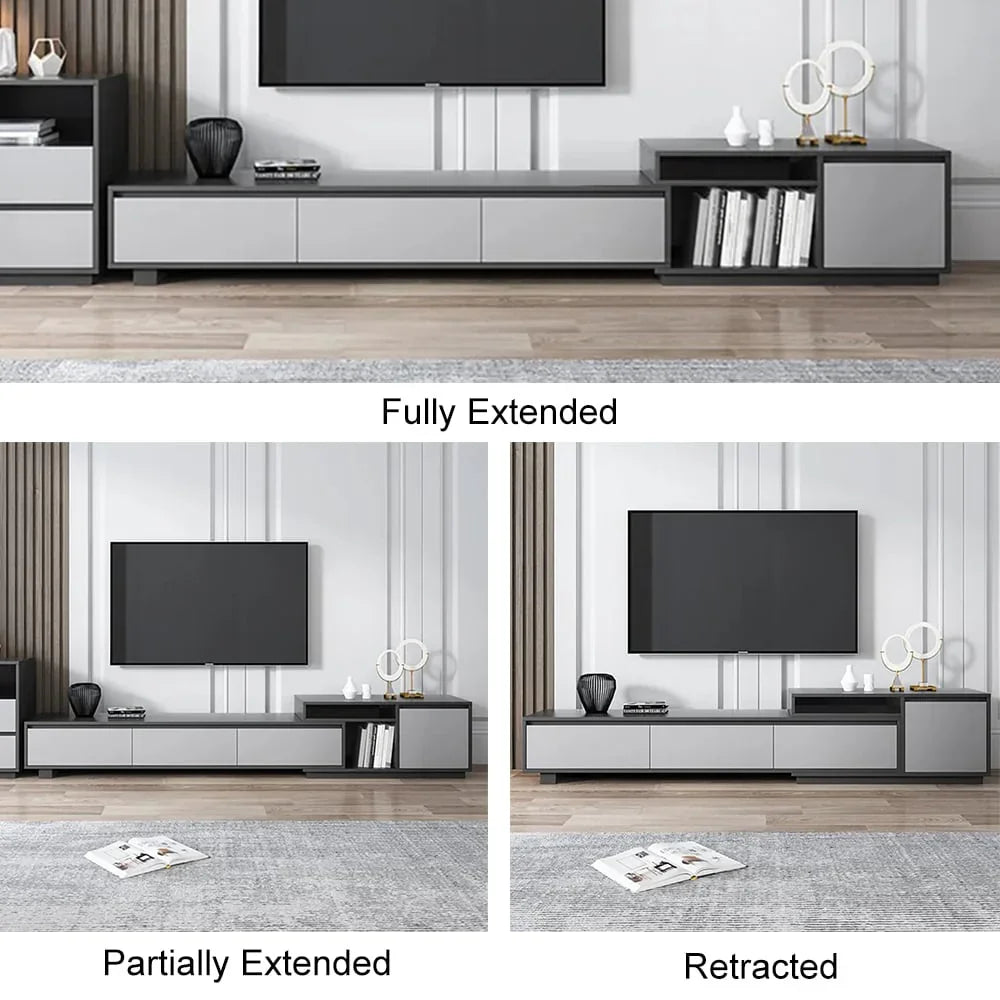 TV Unit - MDF Wood - Grey - 190x40x35 cm - Cataloug
