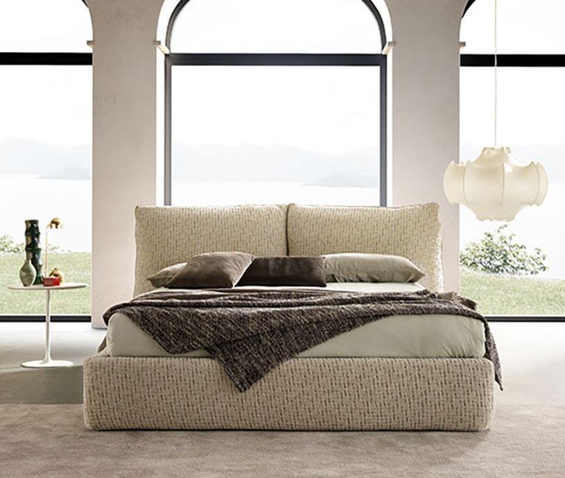 Bed - MDF - Linen - Beige - Cataloug