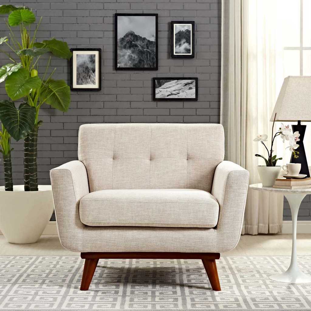 Chair - Beech Wood - Linen- Beige - 85x70x60 cm