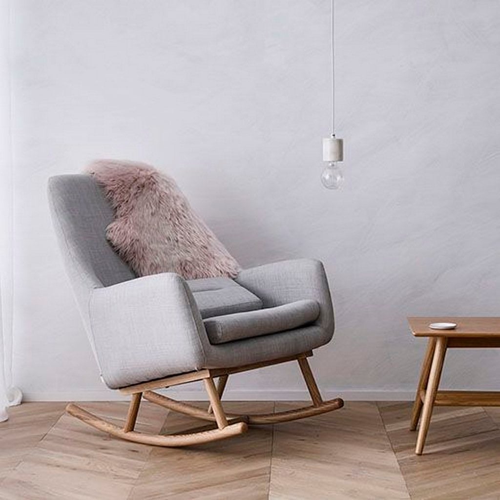Chair - Beech Wood - Velvet - Gray- 70x115x75 cm