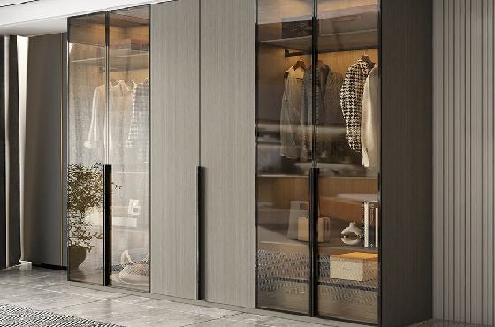 Wardrobe - MDF - Grey - 240x55x245 cm