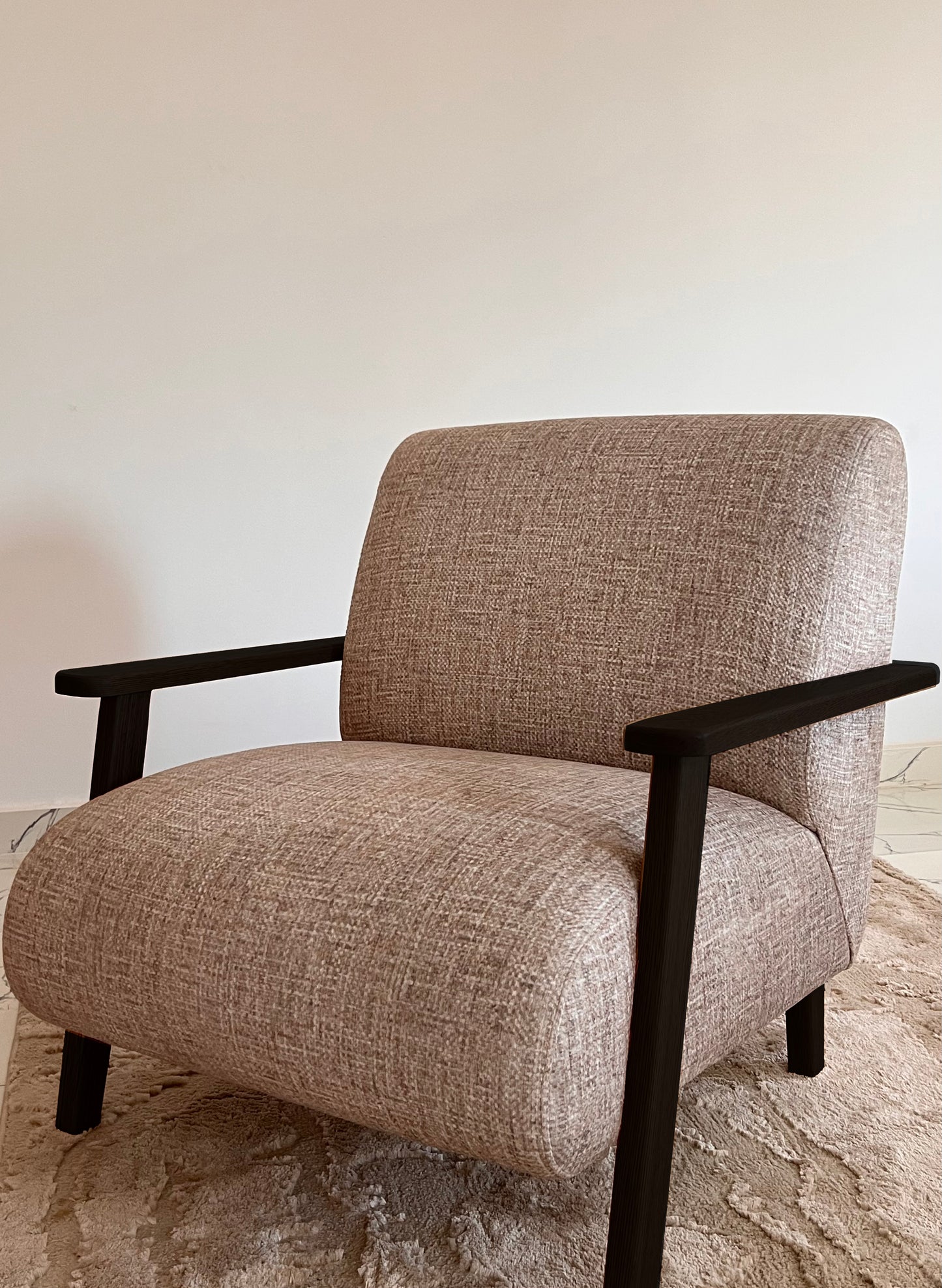 Chair - Oak Wood - Linen- Multi color - 85x85x90 cm - Cataloug