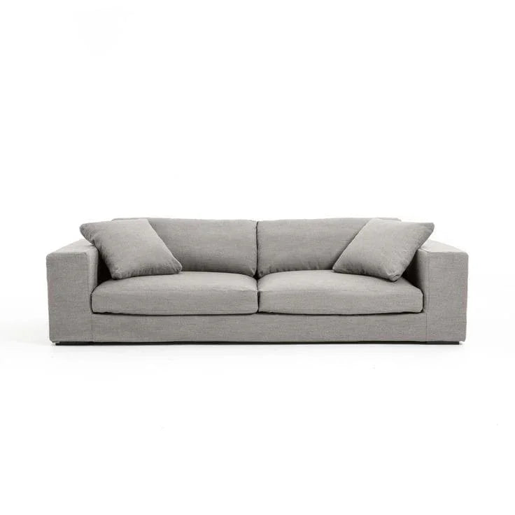 Sofa - Beech Wood - Linen Fabric - Grey - 230x90 cm - Cataloug