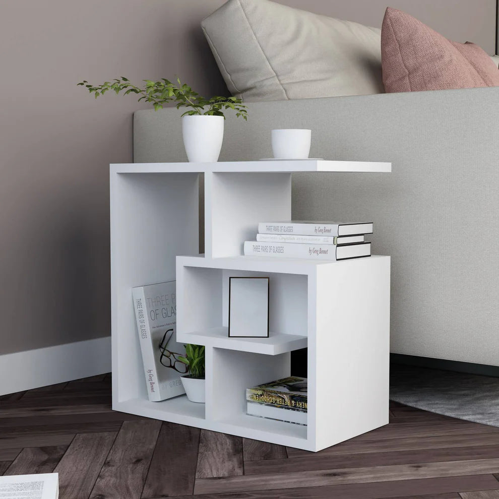 Side Table - MDF Wood - White - 50x25x50 cm