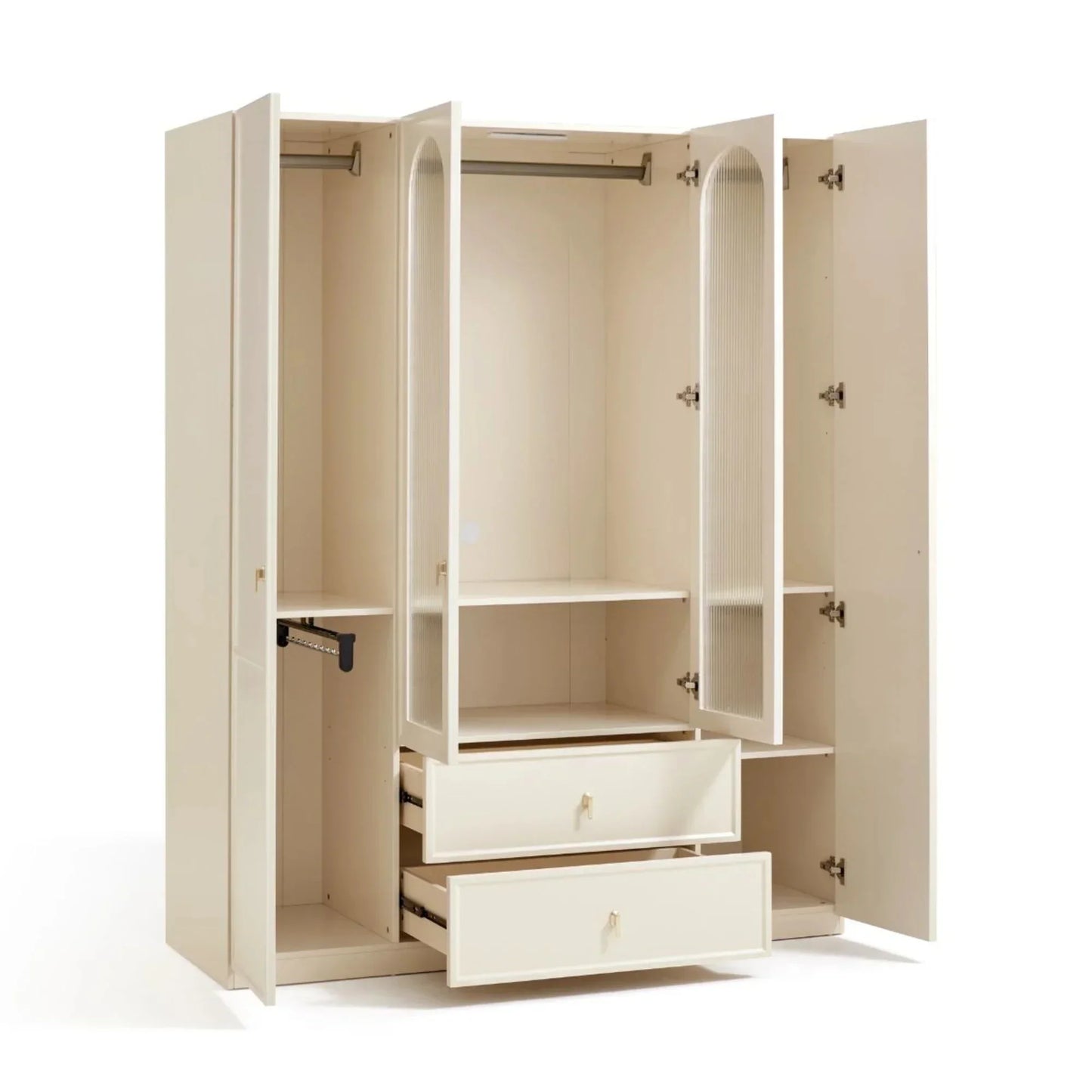 Wardrobe - MDF Wood - White - 180x60x220 cm