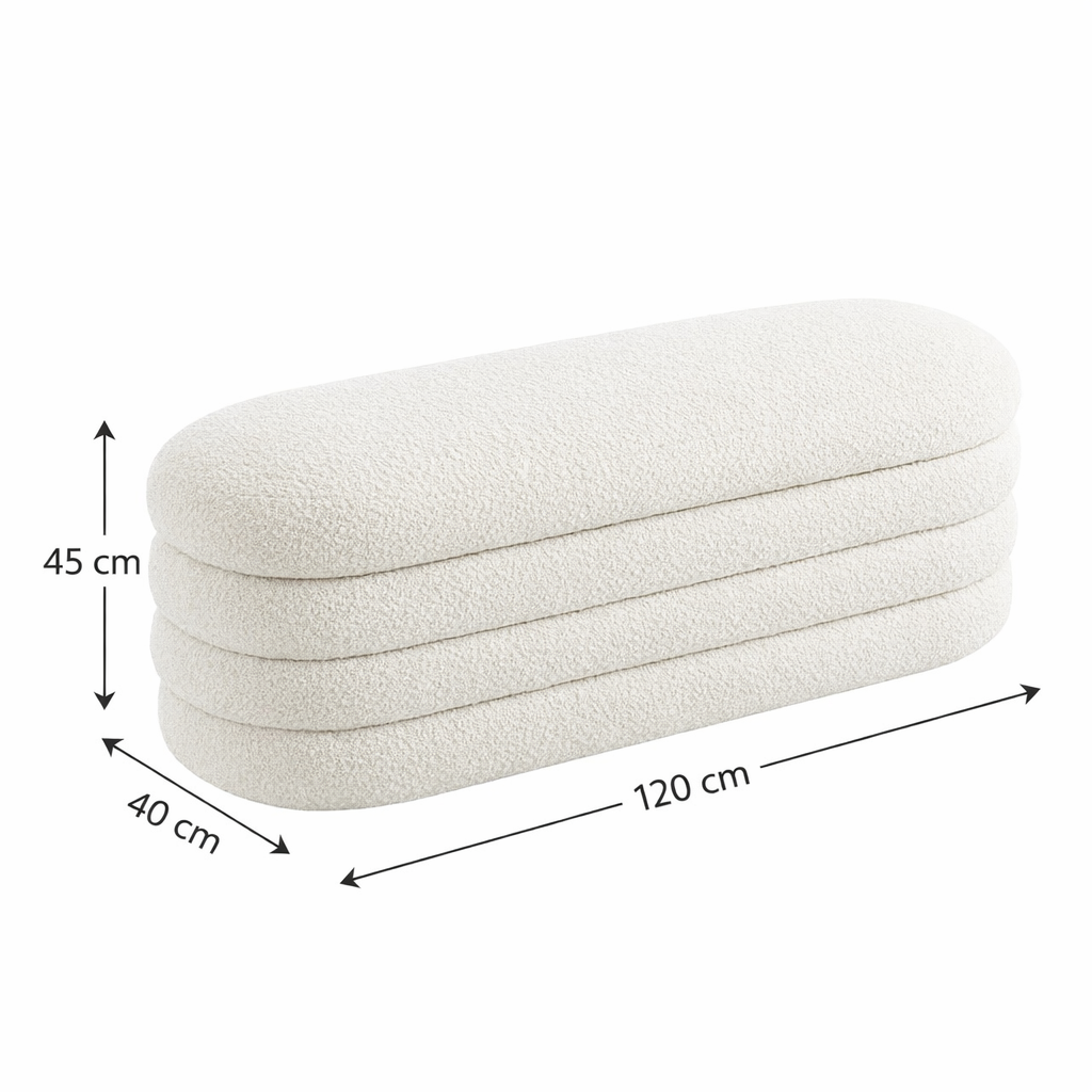 Banquette ( Storage ) - Multi color - Linen - 123x44x45 CM