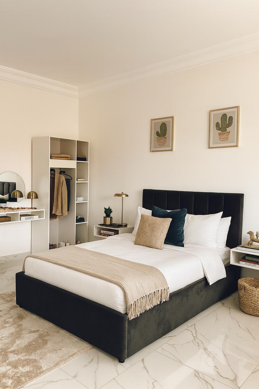 Full Bedroom - MDF - White & Grey