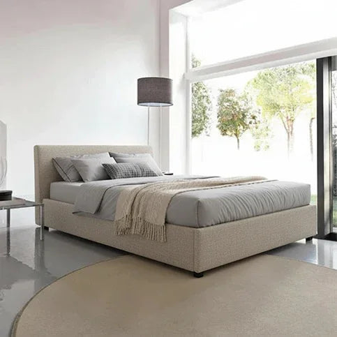 Bed - MDF - Linen - Beige - 180 CM - Cataloug