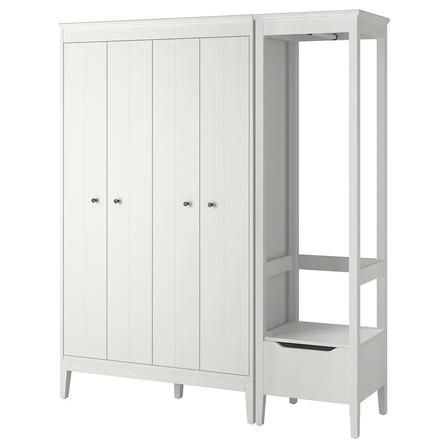 Wardrobe - MDF Wood - White -180x59x211 cm