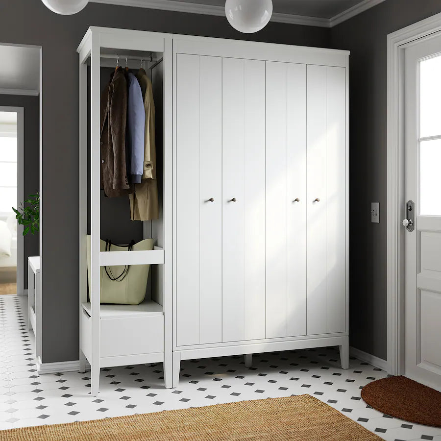Wardrobe - MDF Wood - White -180x59x211 cm