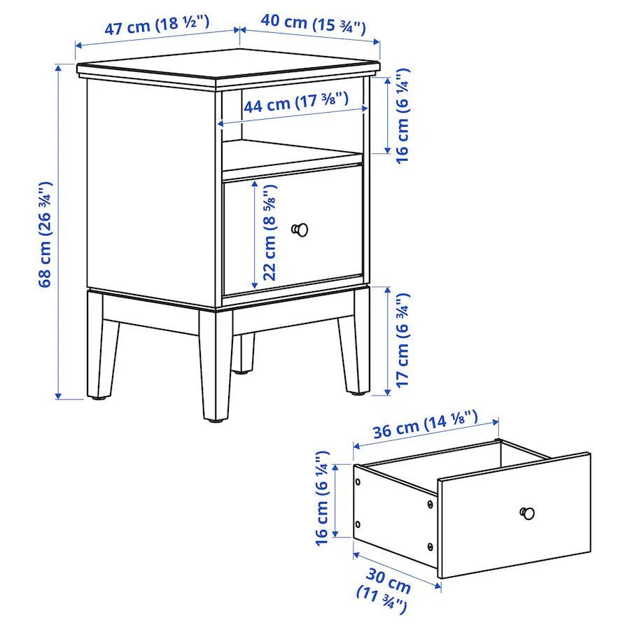 Commode - MDF Wood - Brown - 47x40x68 cm