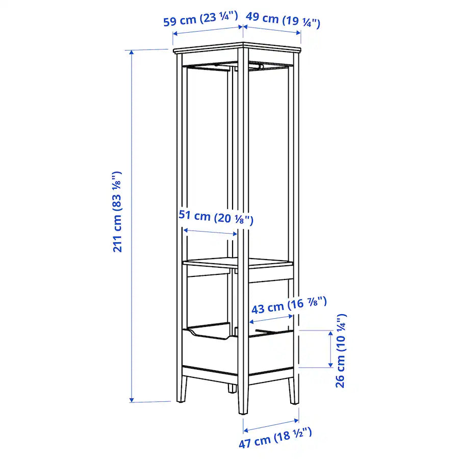 Dressing- White - 49x59x211 cm