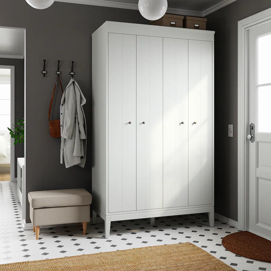 Wardrobe - MDF Wood - White - 121x59x211 cm