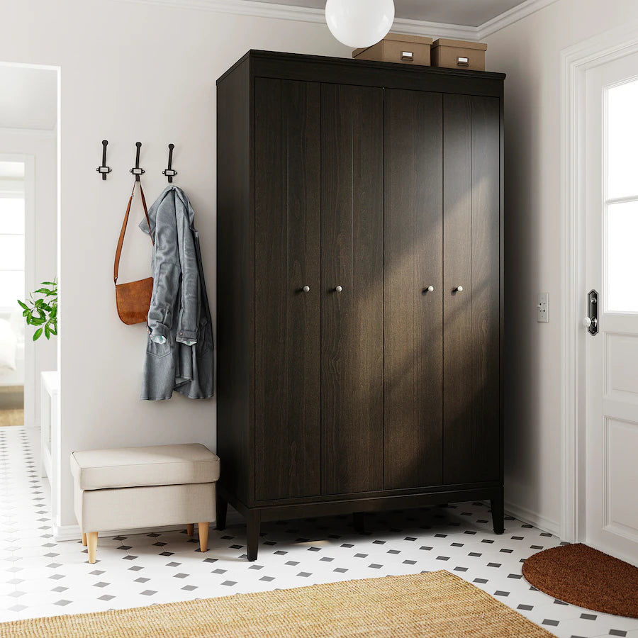 Wardrobe - MDF Wood - Brown - 121x59x211 cm