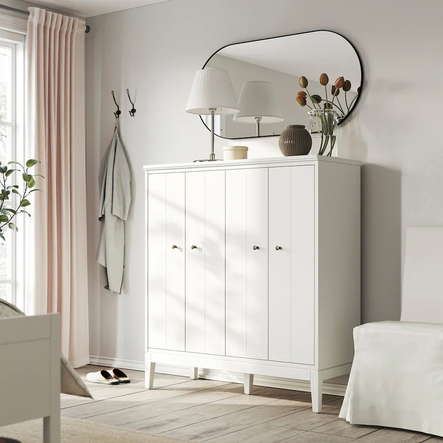 Cabinet - MDF Wood - White - 121x50x135 cm