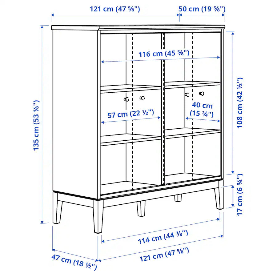 Cabinet - MDF Wood - White - 121x50x135 cm